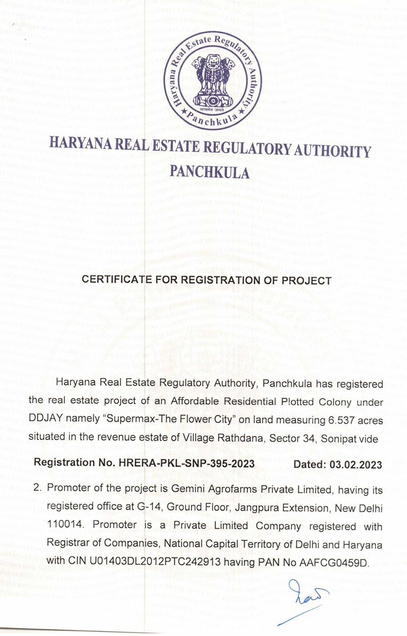 Rera For Affordable Plots in Sonipat